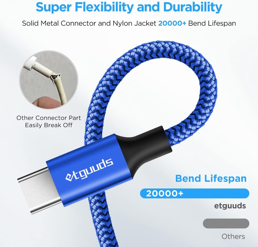 etguuds 6ft USB Type C Cable Review: Fast Charging and Durability at Its Best