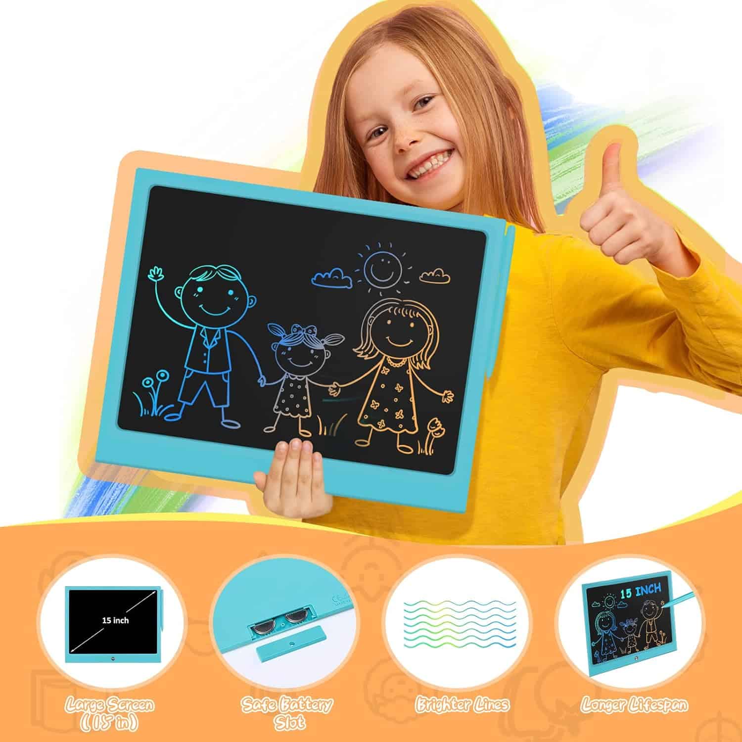 LCD Writing Tablet for Kids 15 Inch: The Perfect Educational Toy for Creative Fun