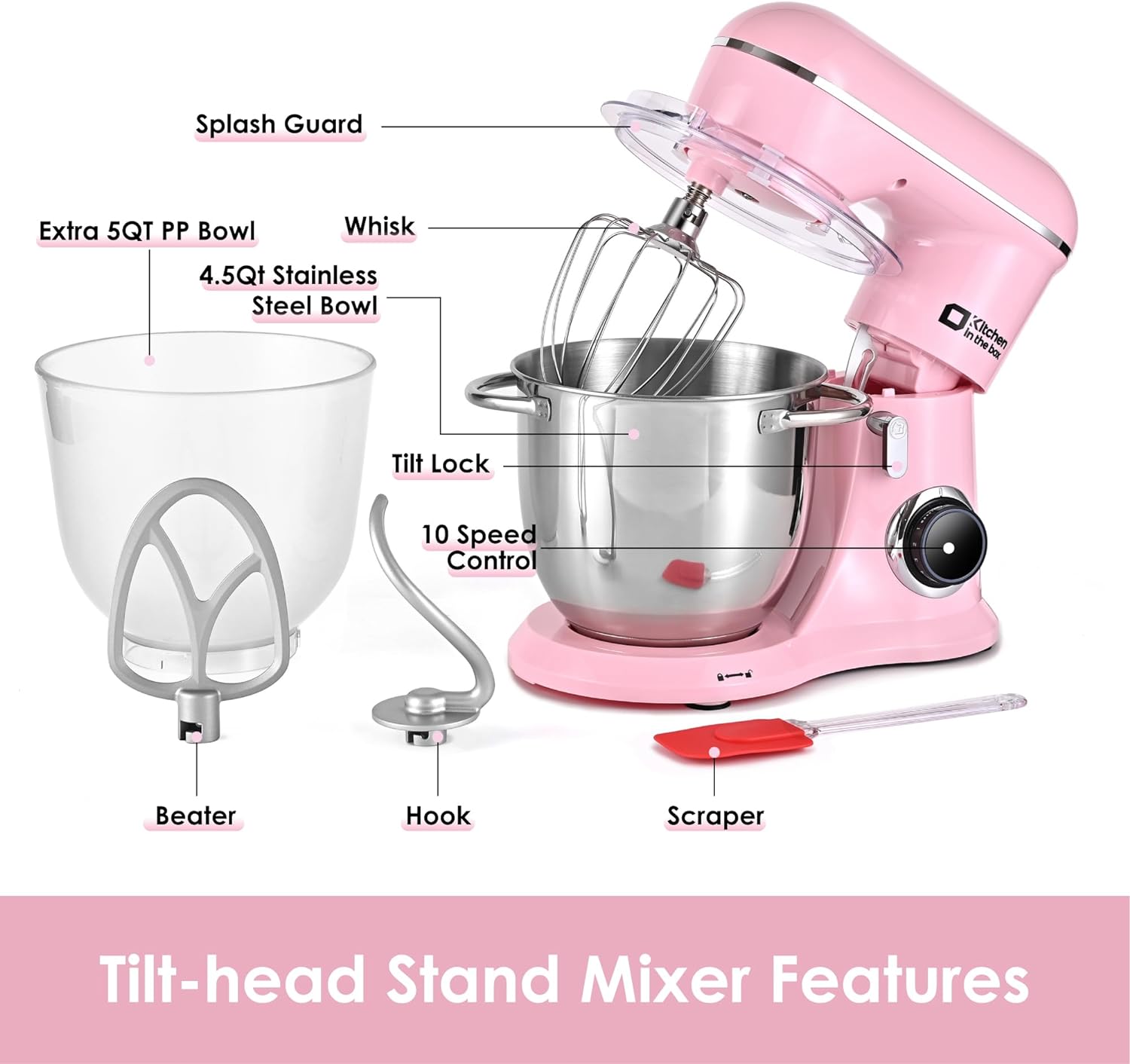 Kitchen in the Box Stand Mixer: A Comprehensive Review of the Dual-Bowl, 10-Speed Powerhouse in Pink