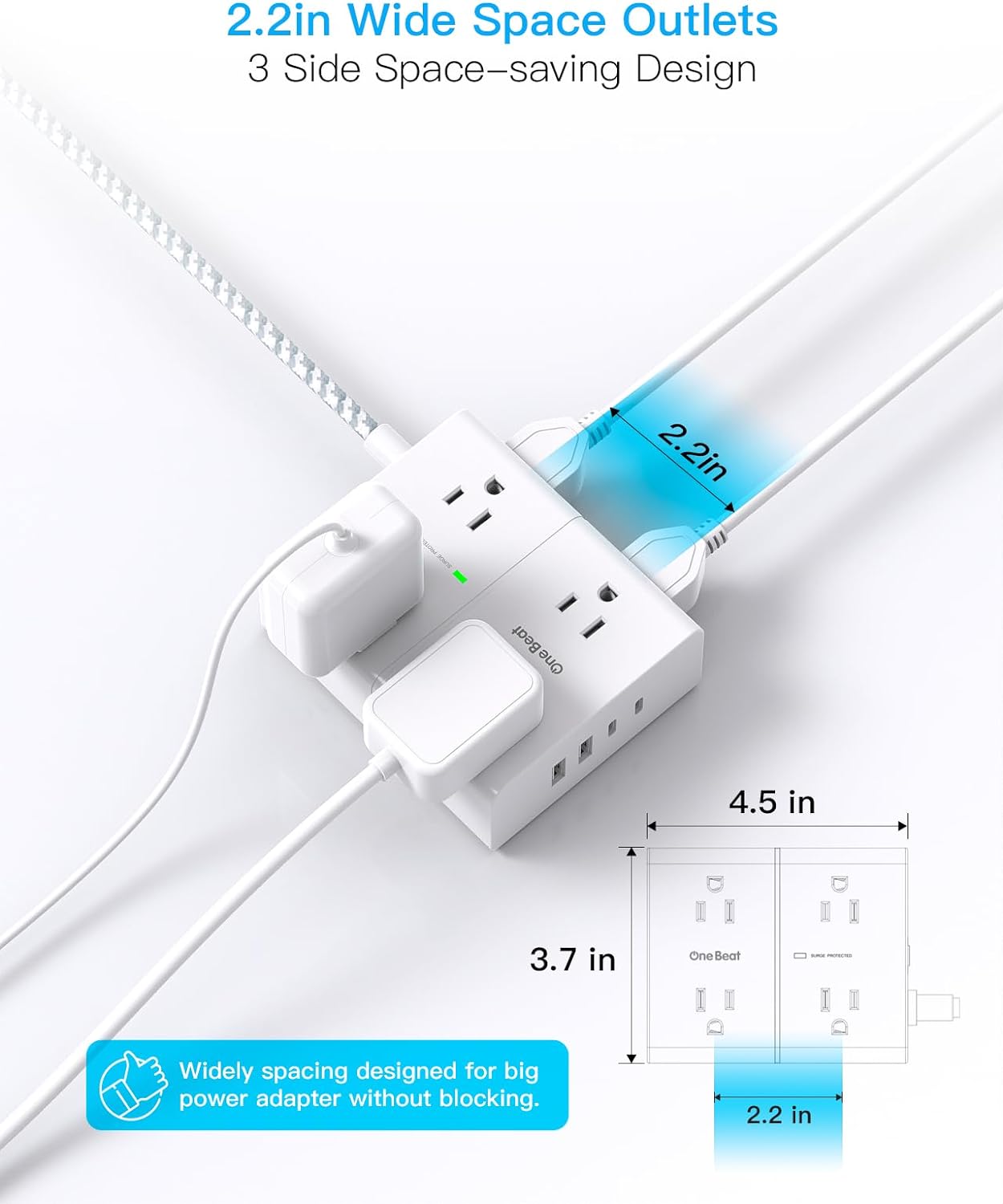 Revolutionary Power Solution: A Comprehensive Review of One Beat's Surge Protector Power Strip with 15 Ft Cord and Multiple Outlets
