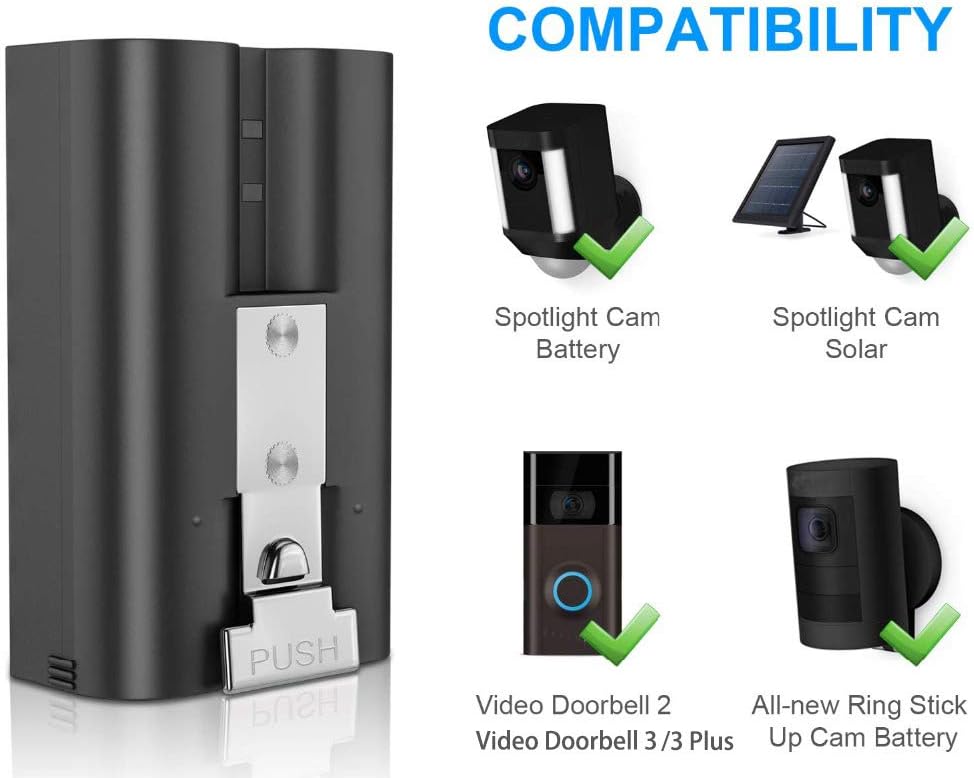Upgrade Your Ring Devices with Charging Station and 2 Packs Rechargeable 3.65V Lithium-Ion Battery